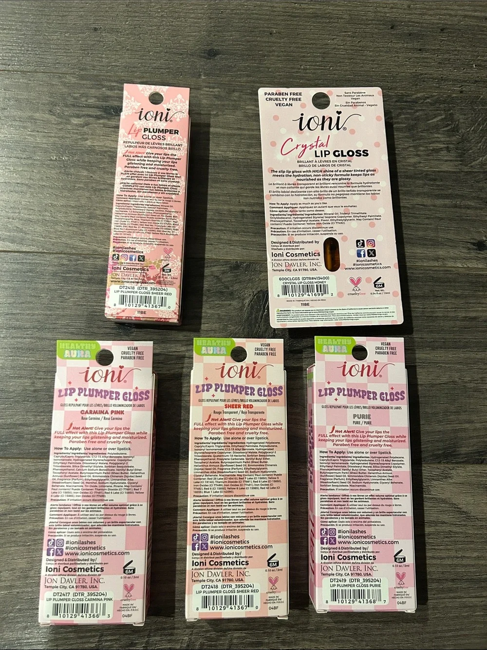 Ioni Lip Plumper Gloss + Crystal Lip Gloss Bundle NEW